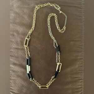 Gold and Black Chain Necklace